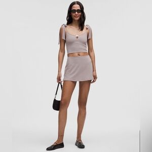 NWT Lululemon Nulu Bow-Detail Tank *SOTM Mauve Grey Size XS